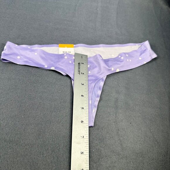 Lot Of 5 Auden Womens Size Med 8-10 Thong Bonded Edge Purple White Polka Dot New - Picture 9 of 10